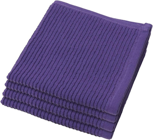 Now Designs Ripple Kitchen Dishcloth, Set of 4, Prince Purple