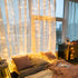 HEYFUNi 304 LED Curtain Lights Outdoor, 9.8Ft*9.8Ft Plug-in Hanging String Lights with 8 Modes for Decor