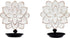 Set Farmhouse Candle Sconces of Two, Handcarved Wall Candle Holders Decorative, Flower Pattern, Distressed Finish