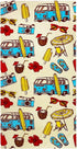 YIFONTIN Kids Beach Towel Cotton Soft Absorbent 25.5X51 inches for Bath Swimming, Coastal Tour