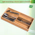 Bamboo Silverware Organizer, Kitchen Drawer Utensil Tray Holder for Spoons, Forks, and Knives