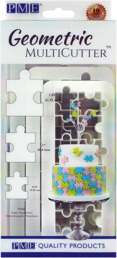 PME Geometric Multicutter for Cake Design Puzzle, Set of 3 Small, Medium & Large Size