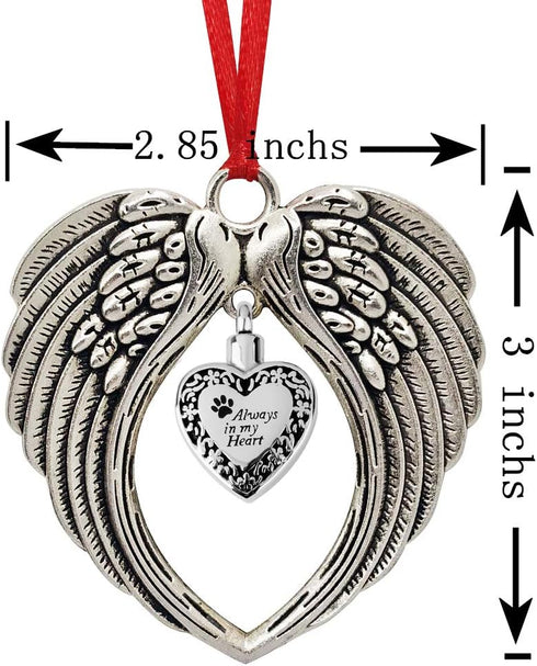 JUPPE Sympathy Gifts, Memorial Gifts for Loss of Loved One, Angel Wings Christmas Tree Ornament, Half of My Heart is in