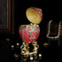 Family(QF2049) QIFU Hand Painted Pink Big Faberge Egg Style Enamel Trinket Box Hinged, Unique Gift