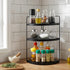 ReeyderArt Counter Countertop 3-Tier Corner Bathroom Organizer Black, Corner Shelf Wood Vanity Tray Easy Assembly Space