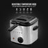 OVENTE Electric Deep Fryer 1.5 Liter Capacity with Lid, Removable Frying Basket, Adjustable Temperature, Silver