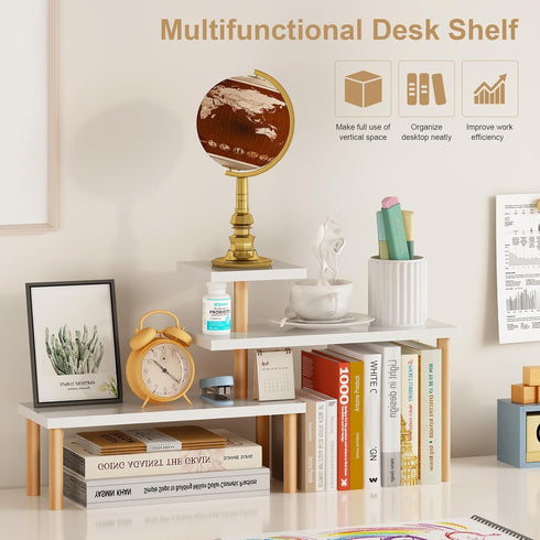 ,3 ,Countertop Small Plant Stand Shelf Tiers Wood Long Desktop Flower Pot Holder Racks for Window Sill,Table Organizer