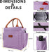 Joymee Insulated Lunch Bag for Women, Reusable Leakproof Cooler Tote with Bottle Holder and Side Pockets
