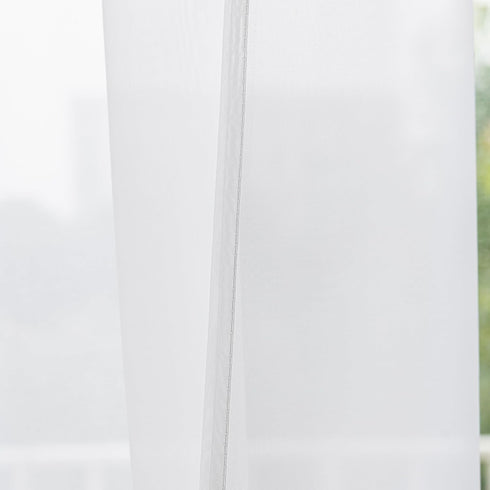 Aquazolax Elegant Solid Sheer Patio Door Curtain Panel, 54"x72" Voile Drapery, 1 Piece, Pure White for French Door