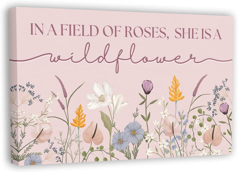 HoneyKICK Nursery Wall Art Dcor For Baby Girl Room - In a Field