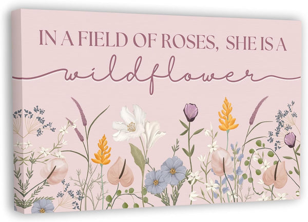HoneyKICK Nursery Wall Art Dcor For Baby Girl Room - In a Field