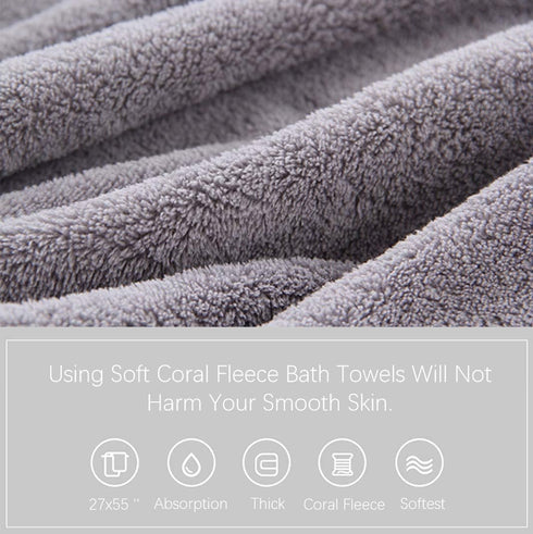 Set 2 2 2 6 MOONQUEEN Ultra Soft Towel - Quick Drying - Bath Towels Hand Towels Washcloths - Microfiber Coral Velvet