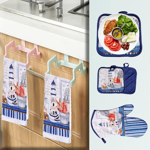 Lobyn Value Packs 5 Piece Decorative Lightweight Kitchen Towel Set
