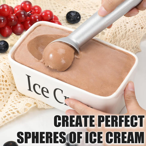 7 inch CUNSENR Ice Cream Scoop - One-Piece Nonstick Aluminum Ice Cream Scooper - Professional Metal Ice Cream Spoon