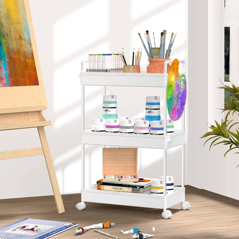 3 2 SOLEJAZZ Tier Rolling Storage Cart with Wheels Slim Craft Nail Makeup Snack Art Baby Utility Cart Organizer on