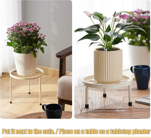 Furshus Stand,5 Pack Plant Heavy Duty Flower Pot Stands,Metal Decoration Racks,Round Plant Shelf for Planter Outdoor