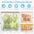 24 Pack Dishwasher Safe Reusable Bags Silicone, Leakproof Reusable Freezer Bags for Food Storage, Home Organization, Travel & Make-up, BPA-Free for Salad and Fruit by Hndnrxue
