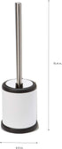 Bath Bliss Toilet Brush and Holder - Self Closing Lid, 360 Degree Brush Head, Compact Size, White