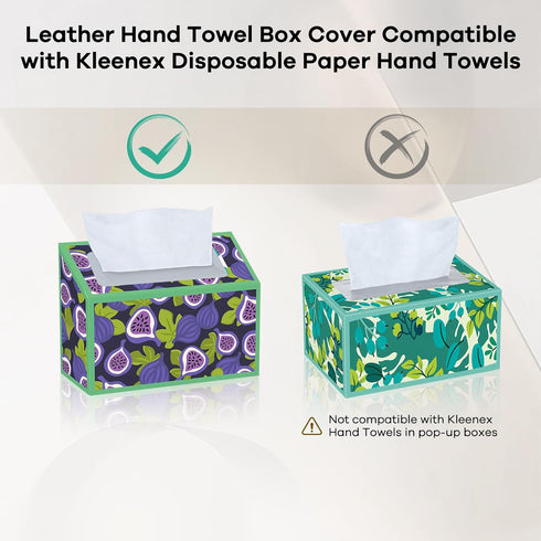 QUISBE (Cream-1 Pack) Tissue Box Cover Holder Compatible with Kleenex Disposable Paper Hand Towels, Leather Paper Towel