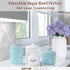 ONTUBE Ceramic Small Sugar Bowl with Lid and Spoon, Porcelain Sugar Pot, 8oz (White)