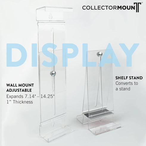 CollectorMount Album Mount 1 Pack - Adjustable Wall Mount Frame Brackets or Shelf Stand for Vinyl Records