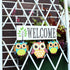Owl Welcome Sign Hanging Door Decoration - Wood Wall Hanging Sign for Home Porch Fall Halloween Decor