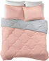 Comfort Spaces Vixie Reversible Comforter Set, Twin/Twin XL 2 Piece, Coral/Gray, Trendy Geometric Quilted Cover