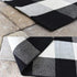 MUBIN 27.5 x 43 Inches Cotton Buffalo Plaid Rug, Hand-Woven Indoor or Outdoor Rugs for Layered Door Mats (Black and