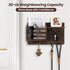 Nekon Mail Holder for Wall - Mail Organizer with Key Hooks, Letter Sorter, Natural Wood, Floating Shelf, Flush Mount