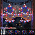 4th 2 Pack 62 8 Lewondr of July Decorations, Red White and Blue Window Star Lights with LEDs, Patriotic Star Lights