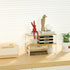 NEX Kitchen Cabinet and Counter Shelf Organizer, Stackable & Expandable, Set of 4, White and Natural, 7.7 x 15.6 x 6.2''