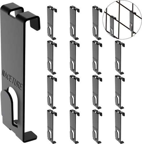 NACETURE Gridwall Hooks, 16 Pcs Display Hooks for Grid Wall Panel, Durable Wall Hooks for Hanging Retail Items