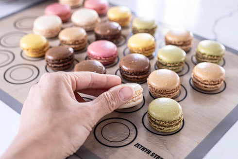 Macaron Baking Mats - Pack of 4, Half Sheet Size, Silicone Baking Sheets for Perfect Macarons & Cookies, Heat Resistant