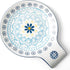 Hand Painted 5.5" Ceramic Spoon Rest, Blue Pattern Utensil Holder for Stove Top, Great Cooking Gifts