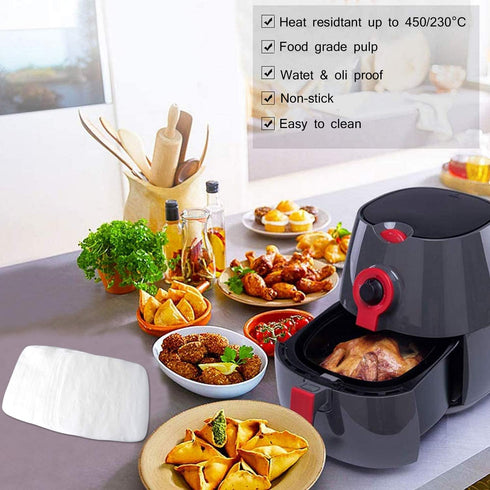 Air Fryer Parchment Paper Liners, 100Pcs Compatible with XXXL Air Fryer (10"×10") for 6.8QT/7.6QT/8.5QT/9.5QT or Bigger