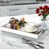 15.8" 11.8" 1.6" MAONAME Rectangular Decorative Tray, Modern White Serving Tray with Handles, Marbling Plastic Trays