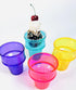 Alo Creations Set 4 4 Summer of Ice Cream Dishes Waffle Cone Pattern in Assorted Bright Colors Ice Cream Social Ice
