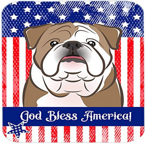 Caroline's Treasures BB2149LCB American Flag and English Bulldog Glass Cutting Board Large Decorative Tempered Glass Kitchen Cutting and Serving Board Large Size Chopping Board