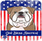 Caroline's Treasures BB2149LCB American Flag and English Bulldog Glass Cutting Board Large Decorative Tempered Glass Kitchen Cutting and Serving Board Large Size Chopping Board