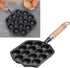 Takoyaki Pan, 14 Holes Cast Iron Nonstick Grill Pan, Detachable Handle, Octopus Meat Balls Maker