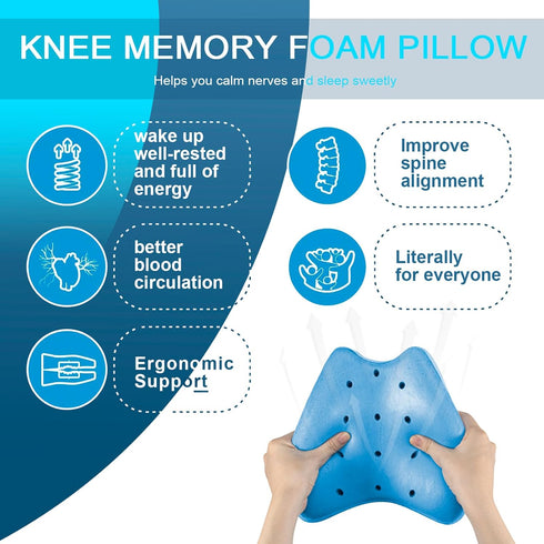 Knee & Leg Foam Support Pillows for Sleeping, Memory Foam Cushion for Back Pain, Removable Washable Cover, 1 Pack