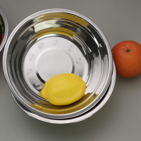 Metal Mixing Bowls Set of 4, Stainless Steel Serving Bowls