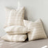 MIULEE Pack of 4 Cream White Corduroy Decorative Throw Pillow Covers, 22x22 Inch Soft Boho Striped Home Decor