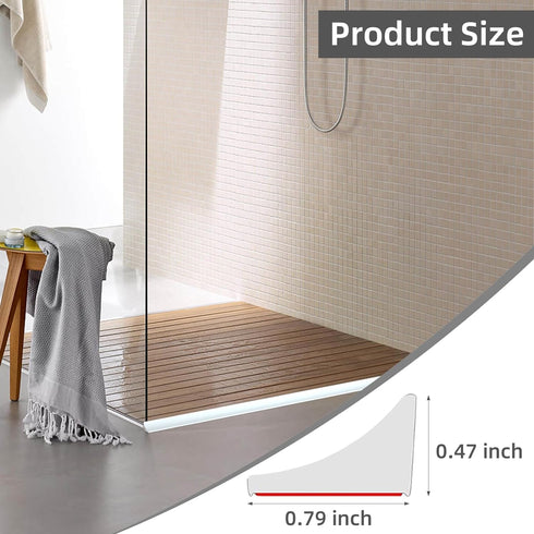 78 Inch Collapsible Shower Threshold Water Dam Barrier, Self Adhesive Silicone Splash Guard