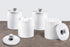 SheeChung Plastic Acrylic Bathroom Vanity Canister Jars with Lid for Qtip Holder Makeup Organizer (White)