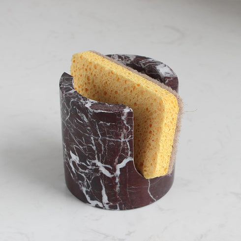 Nawgnail Natural Marble Travertine Sponge Holder for Kitchen Counter, Drying Rack, Sponge Caddy