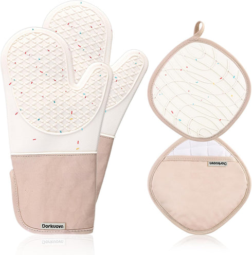 Oven Glove Cute,Cooking Mittens,Oven Mittens for Kitchen,Oven Gloves for Kitchen,Washable Silicone Oven