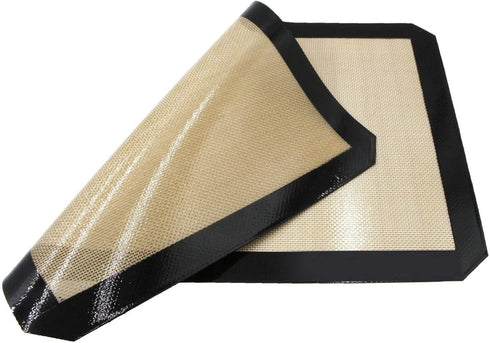 Premium Non-Stick Silicone Baking Mats, Set of 2 Quarter Sheet Toaster Oven Liners, Size 8.5" - 11.5"
