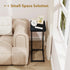 Set 2, Narrow C Shaped End Tables Living Room TV Trays of Small Thin Modern Side Table Skinny Slide Under Couch Tray