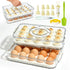 GXXWWSN 2-Layer Deviled Egg Containers with Lid & Handle | Easter Gifts for